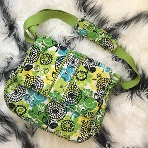 Vera Bradley Diaper Messenger Bag In Green Floral